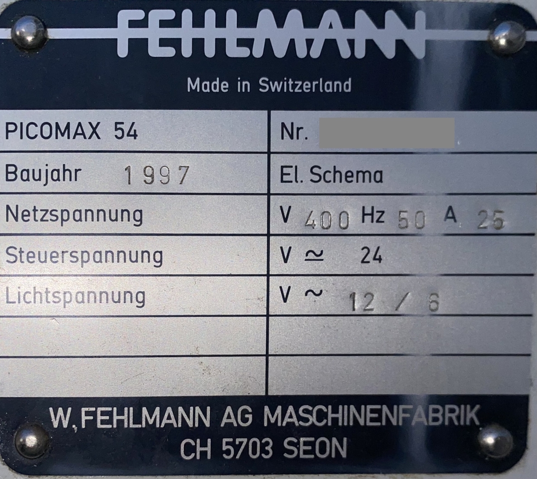 Hochpräzisions Bohr- Fräsmaschine Fehlmann Picomax 54
