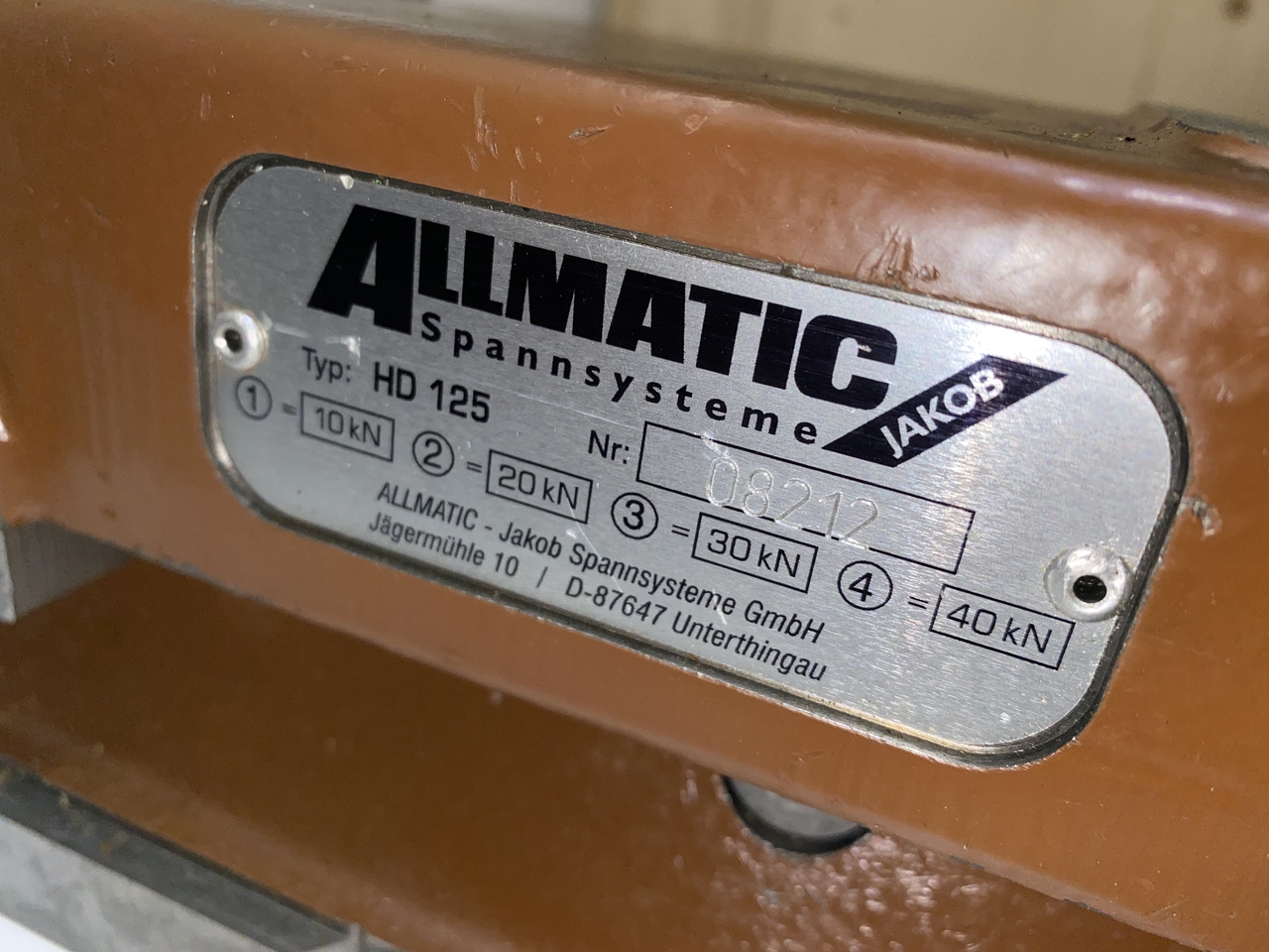 Allmatic Maschinenschraubstöck Hochdruckspanner hydraulisch
